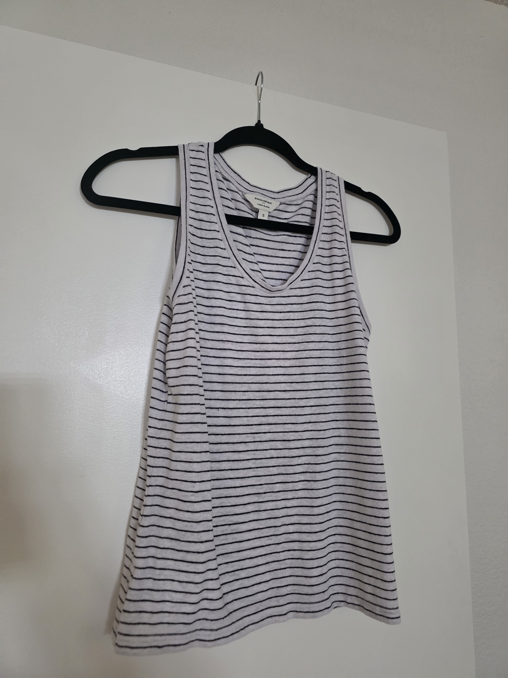 Banana Republic White Tank Top with Navy Stripes